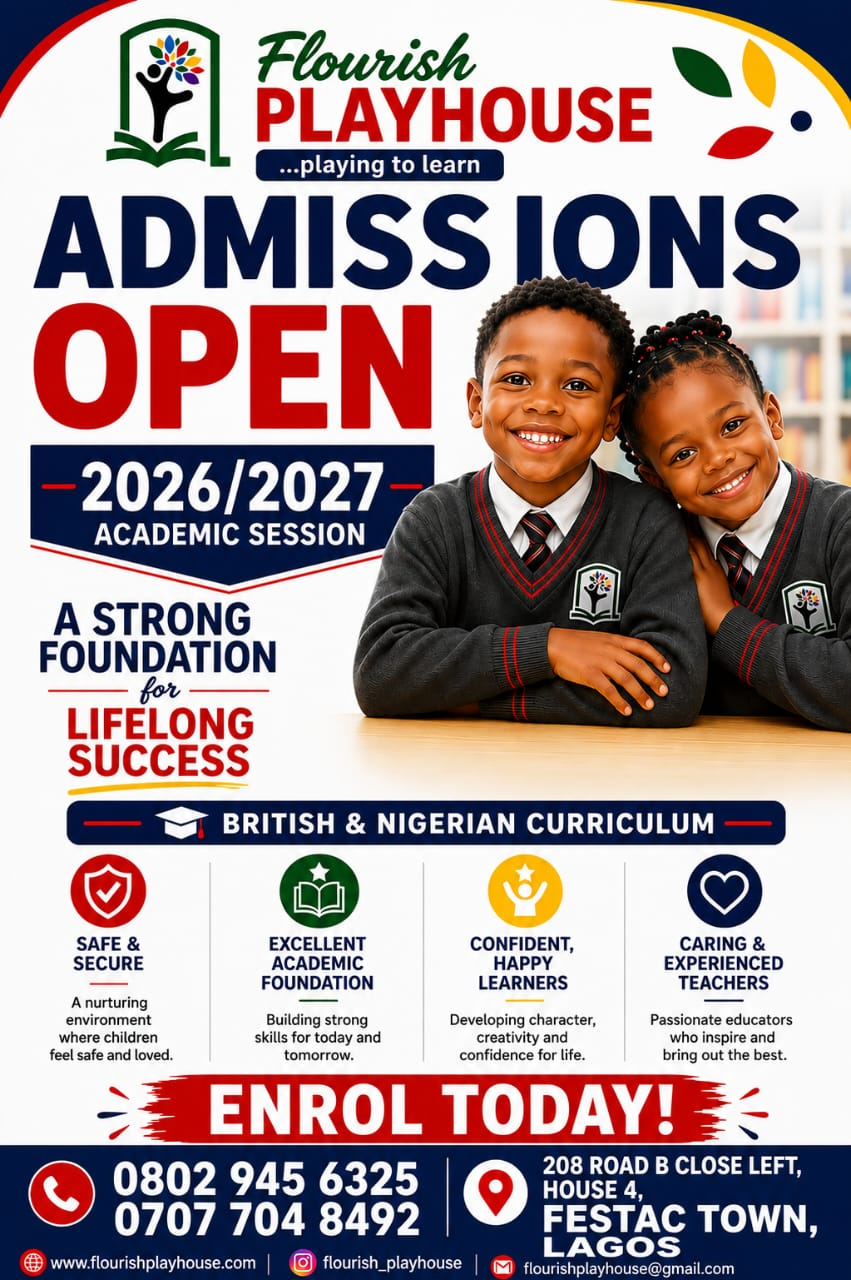 Admissions open for the 2026/2027 academic session at Flourish Playhouse